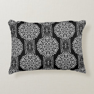 Seamless abstract ornamental decor modern black wh decorative cushion