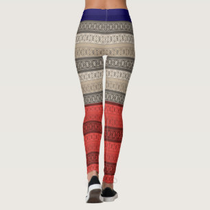 Seamless abstract ornamental decor retro vintage  leggings