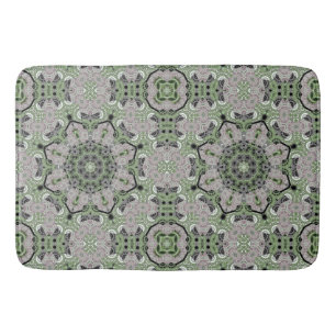 Seamless abstract ornamental grey green black deco bath mat