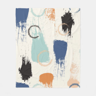 Seamless abstract pastel brush strokes pattern bac fleece blanket
