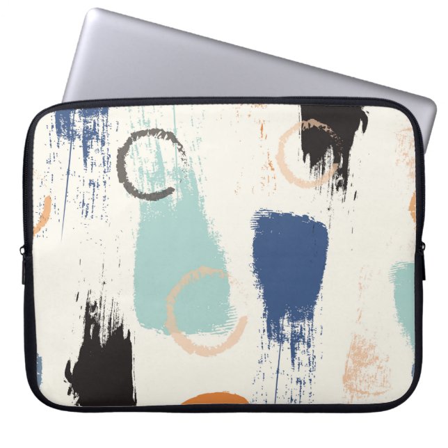 Seamless abstract pastel brush strokes pattern bac laptop sleeve (Front)