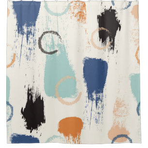 Seamless abstract pastel brush strokes pattern bac shower curtain