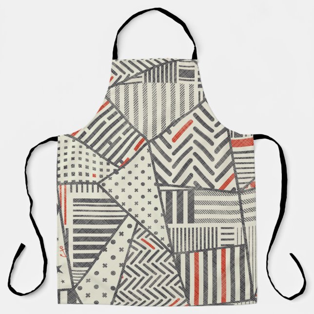 Seamless abstract patchwork in retro colours. Endl Apron (Front)