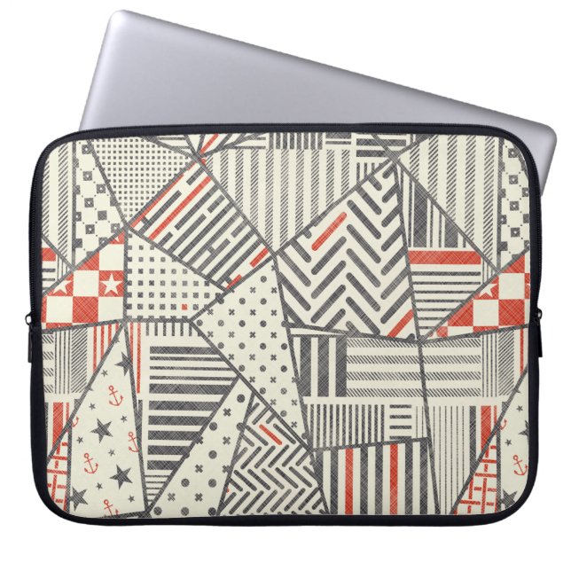 Seamless abstract patchwork in retro colours. Endl Laptop Sleeve (Front)
