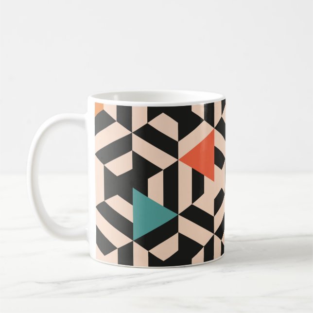 Seamless abstract pattern of geometric shapes. Geo Coffee Mug (Left)