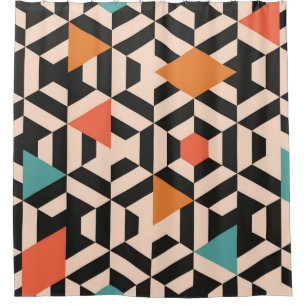 Seamless abstract pattern of geometric shapes. Geo Shower Curtain