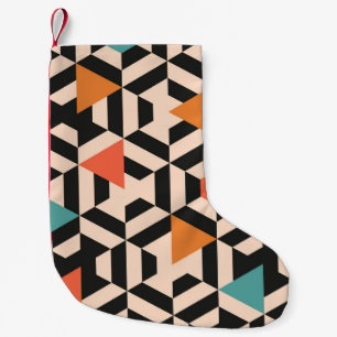 Seamless abstract pattern of geometric shapes. Geo Small Christmas Stocking
