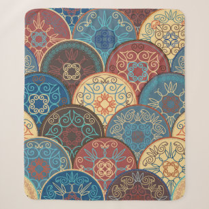 Seamless abstract pattern of trendy colored abstra sherpa blanket