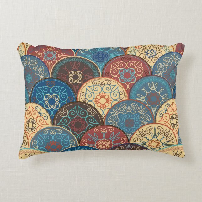 Seamless abstract pattern of trendy coloured abstr decorative cushion (Front)