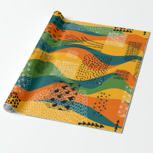 Seamless abstract pattern of undulating patches de wrapping paper