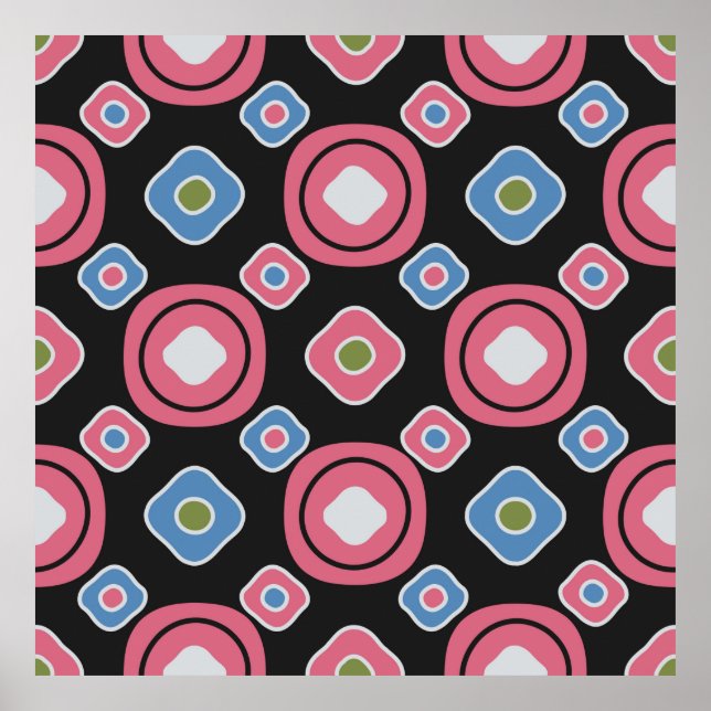 Seamless abstract pattern with the image of oval g poster (Front)