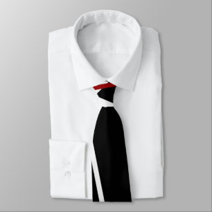 Seamless Abstract Red and White Lines On Black Bac Tie