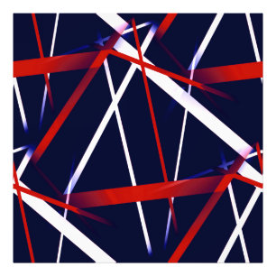 Seamless Abstract Red and White Stripes on A Blue Photo Print