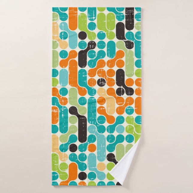 Seamless abstract retro geometric pattern bath towel (Bath Towel)