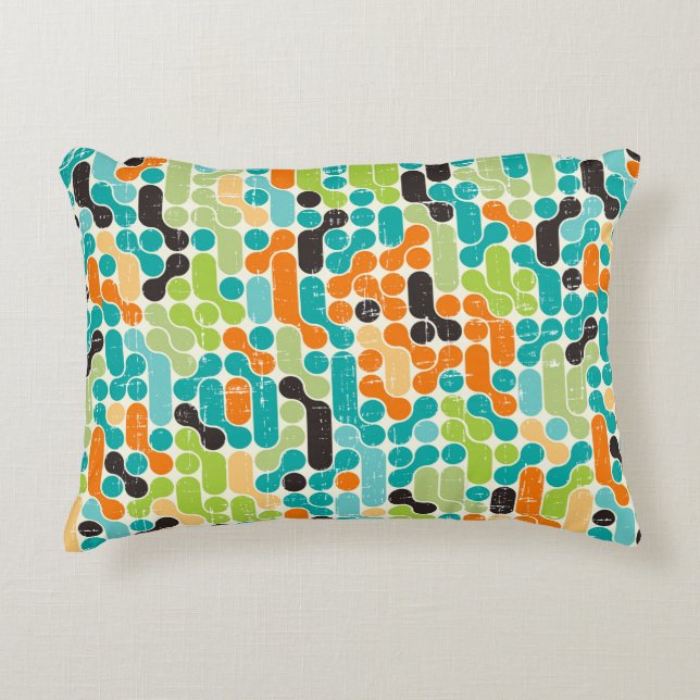 Seamless abstract retro geometric pattern decorative cushion (Front)
