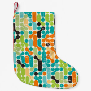 Seamless abstract retro geometric pattern small christmas stocking