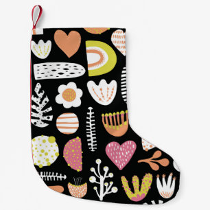 Seamless abstract shapes colourful vintage kids pa small christmas stocking