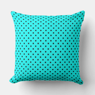 Seamless abstract simple black polka dots blue pat cushion