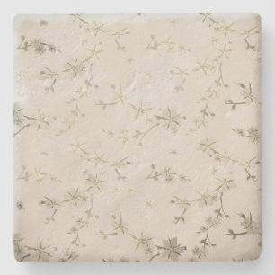 Seamless abstract small retro vintage beige flower stone coaster