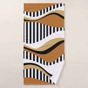 Seamless abstract stripes, wave with colourful amo bath towel