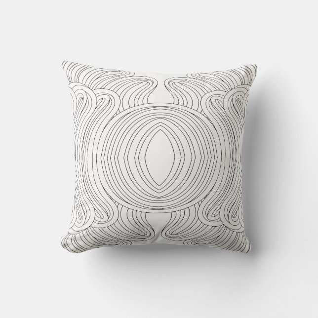 Seamless abstract symmetrical linear pattern cushion (Front)