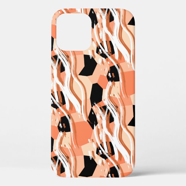 Seamless abstract trendy pattern with peach Case-Mate iPhone case (Back)