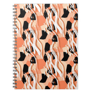 Seamless abstract trendy pattern with peach notebook