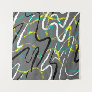 Seamless abstract urban backdrop with grunge wave  tapestry