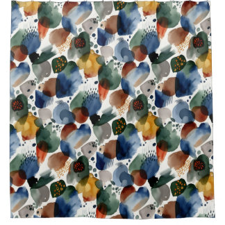 seamless abstrat circles shower curtain