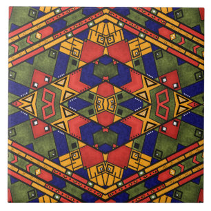 Seamless african ethno traditional texture pattern ceramic tile