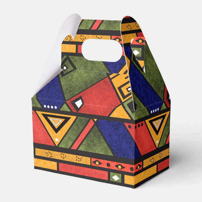 Seamless african ethno traditional texture pattern favour box (Front Side)