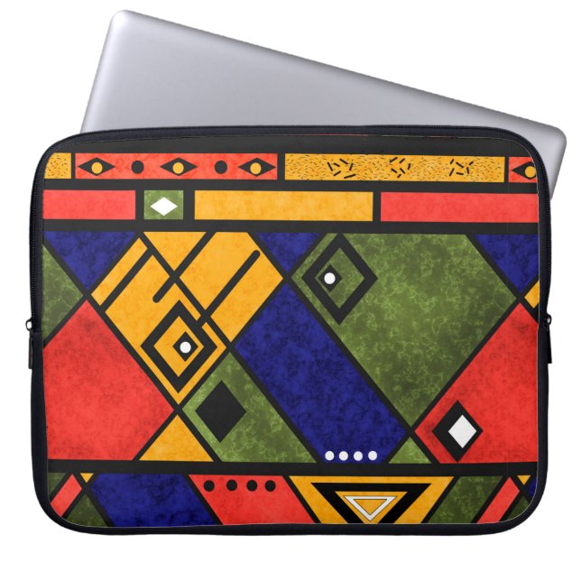 Seamless african ethno traditional texture pattern laptop sleeve (Front)