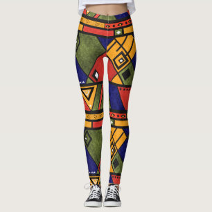 Seamless african ethno traditional texture pattern leggings