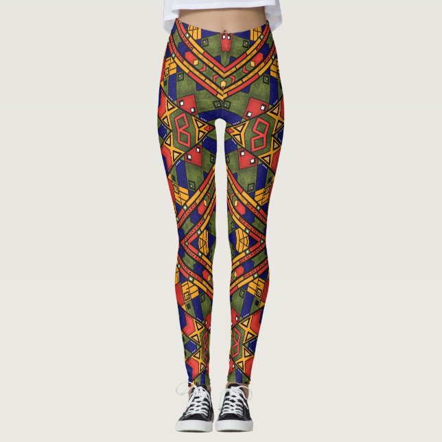Seamless african ethno traditional texture pattern leggings (Front)