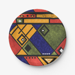 Seamless african ethno traditional texture pattern paper plate
