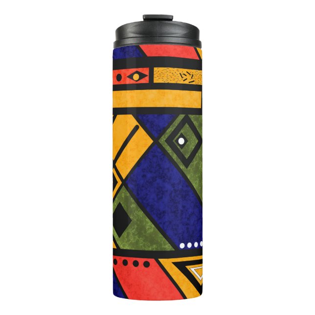 Seamless african ethno traditional texture pattern thermal tumbler (Front)