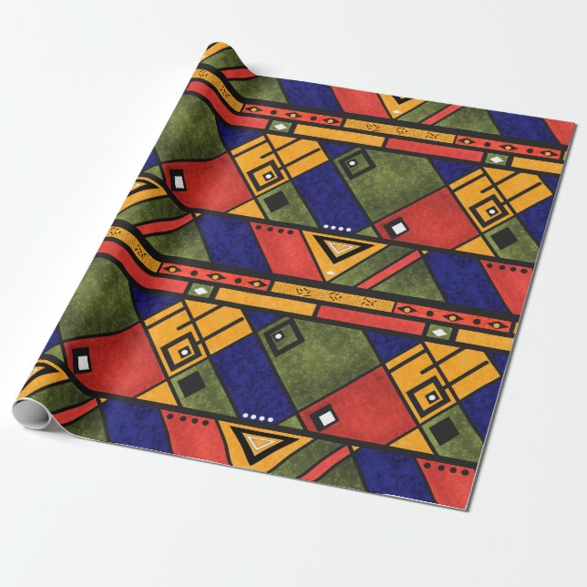 Seamless african ethno traditional texture pattern wrapping paper (Unrolled)