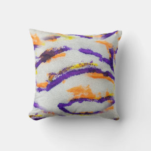 Seamless animal zebra. Dirty art pattern. Abstract Cushion
