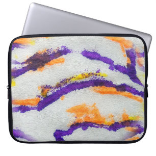 Seamless animal zebra. Dirty art pattern. Abstract Laptop Sleeve