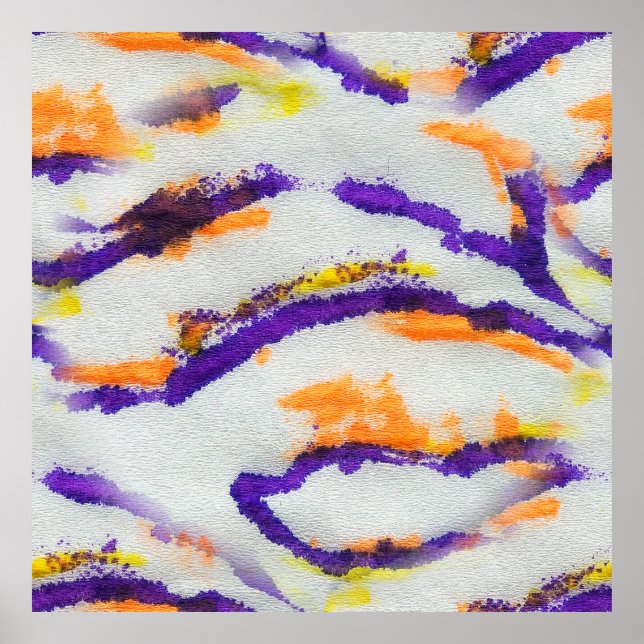 Seamless animal zebra. Dirty art pattern. Abstract Poster (Front)