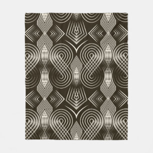 Seamless antique art deco pattern ornament. Geomet Fleece Blanket