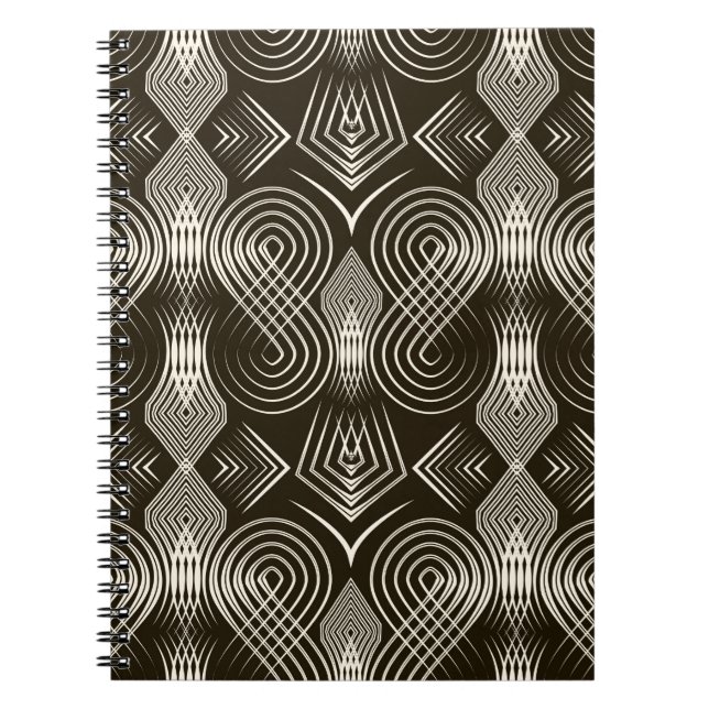 Seamless antique art deco pattern ornament. Geomet Notebook (Front)