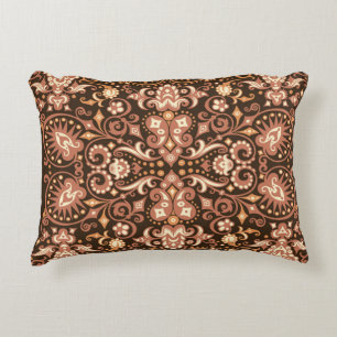 Seamless Arabesque Floral Pattern. Art Deco Style  Decorative Cushion
