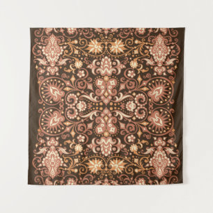 Seamless Arabesque Floral Pattern. Art Deco Style Tapestry