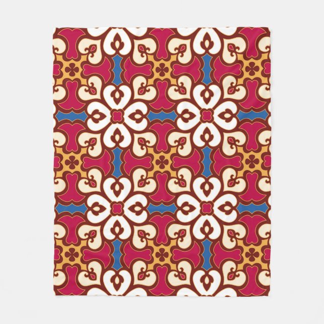 Seamless arabic pattern - based on ottoman traditi fleece blanket (Front)