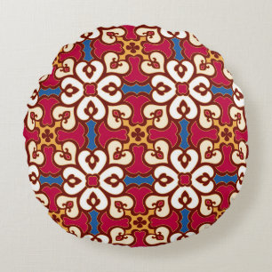 Seamless arabic pattern - based on ottoman traditi round cushion
