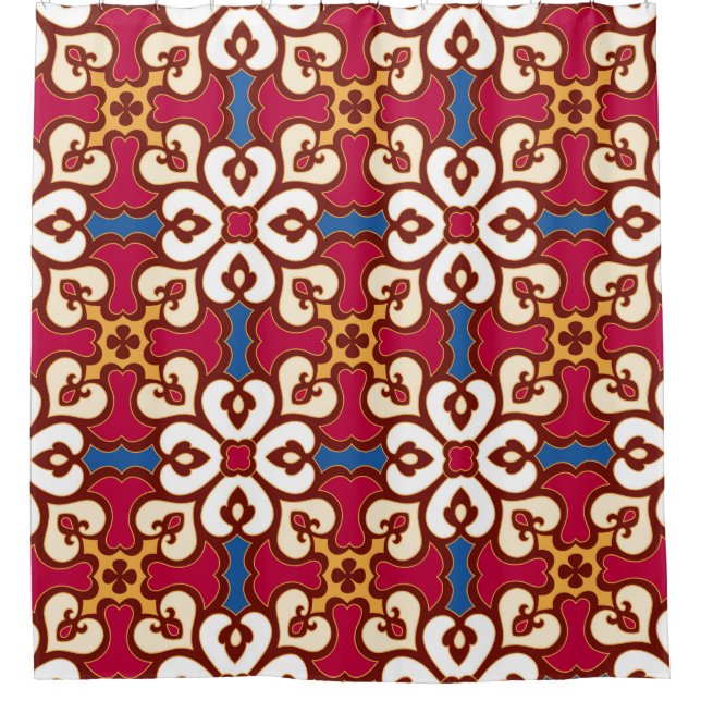 Seamless arabic pattern - based on ottoman traditi shower curtain (Front)