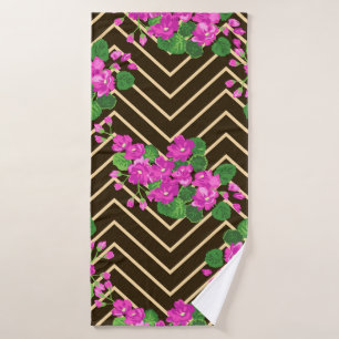 Seamless ardent pattern in sweet flowers. Composit Bath Towel