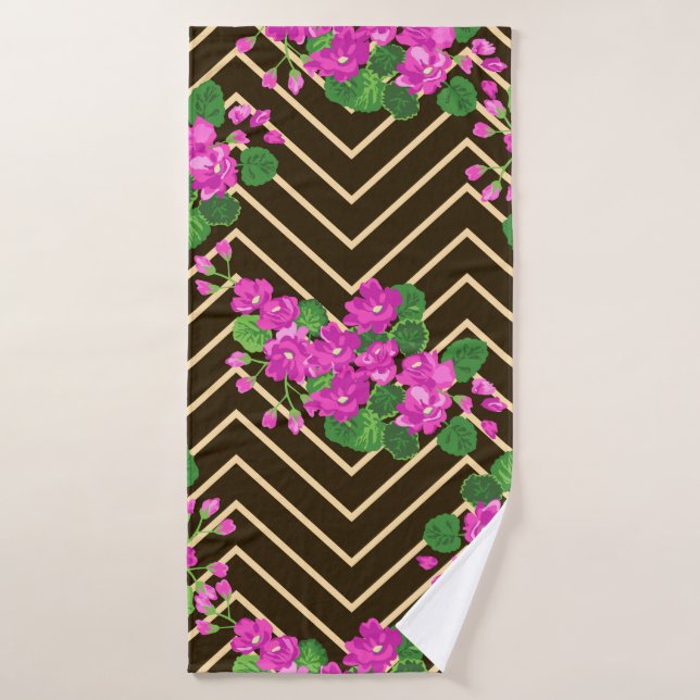 Seamless ardent pattern in sweet flowers. Composit Bath Towel (Bath Towel)