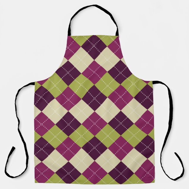Seamless argyle pattern. Diamond shapes background Apron (Front)